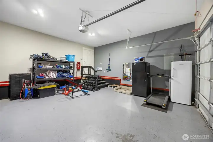 Finished garage.