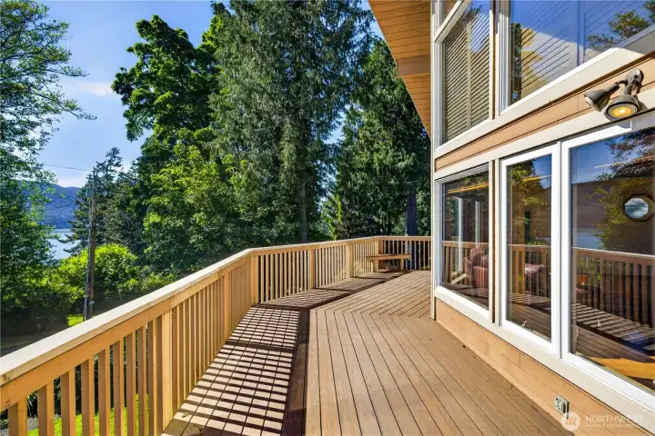Expansive front deck.