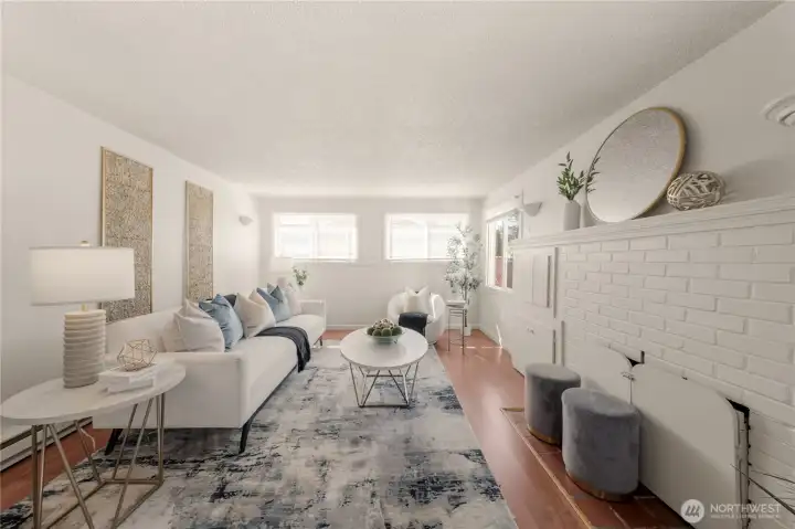6148 Spacious Front living room with scounce lighting throughtout