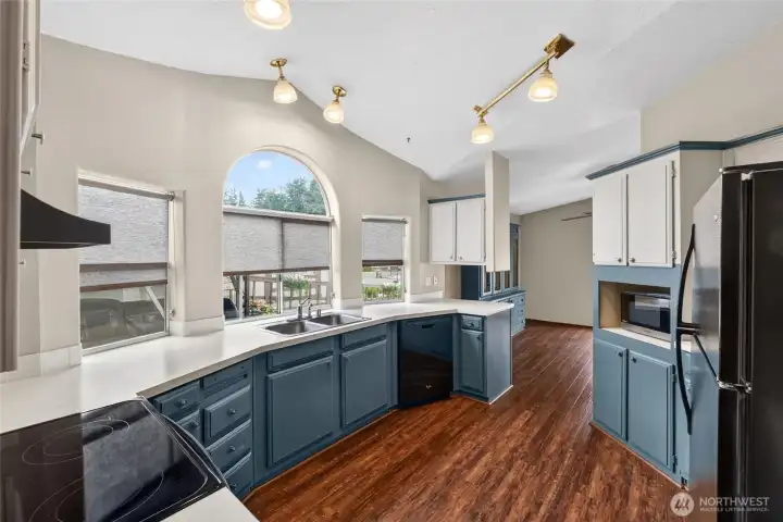 Plenty of cabinetry and counter space.