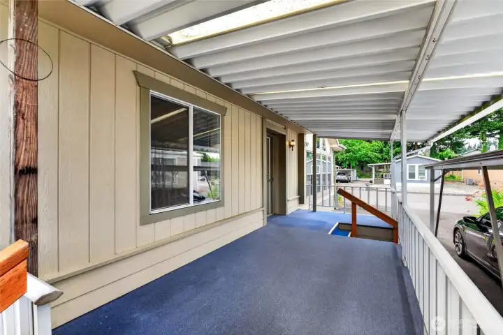 Spacious entry porch.