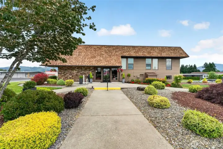 Mountain Villa Estates mobile home park clubhouse and park manager's office.
