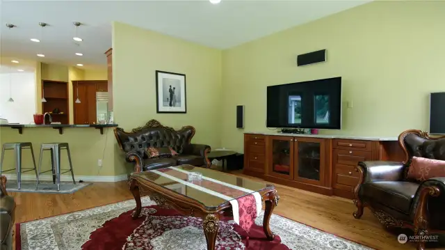 Formal Family Room with built-in Cupboard/Marble Counter-top, built in surround sound speakers stays with property for Buyer