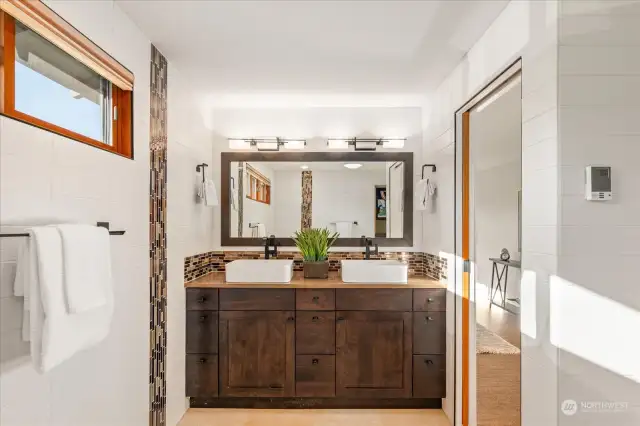 Primary bathroom with heated floors