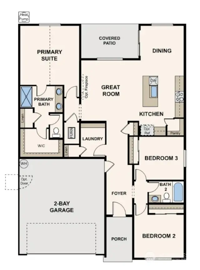 Disclaimer-Main Floor-Marketing rendering of floor plan, illustrative purposes only-may vary per location.