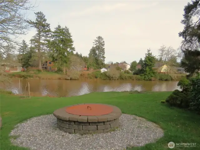 AT THE TOP OF THE HILL IS A LARGE FIREPIT!
