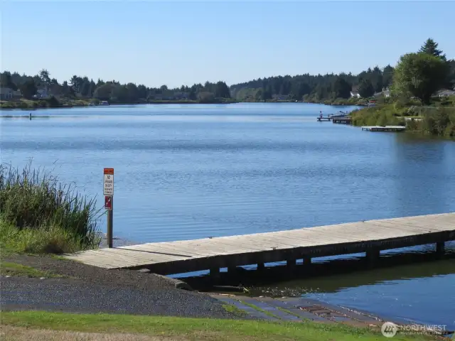 AND JUST AROUND THE CORNER FROM THE HOME IS NORTH BAY PARK WHERE YOU CAN FISH FOR 8 POUND TROUT OR LAUNCH A BOAT TO ACCESS 23 MILES OF FRESH WATERWAYS!
