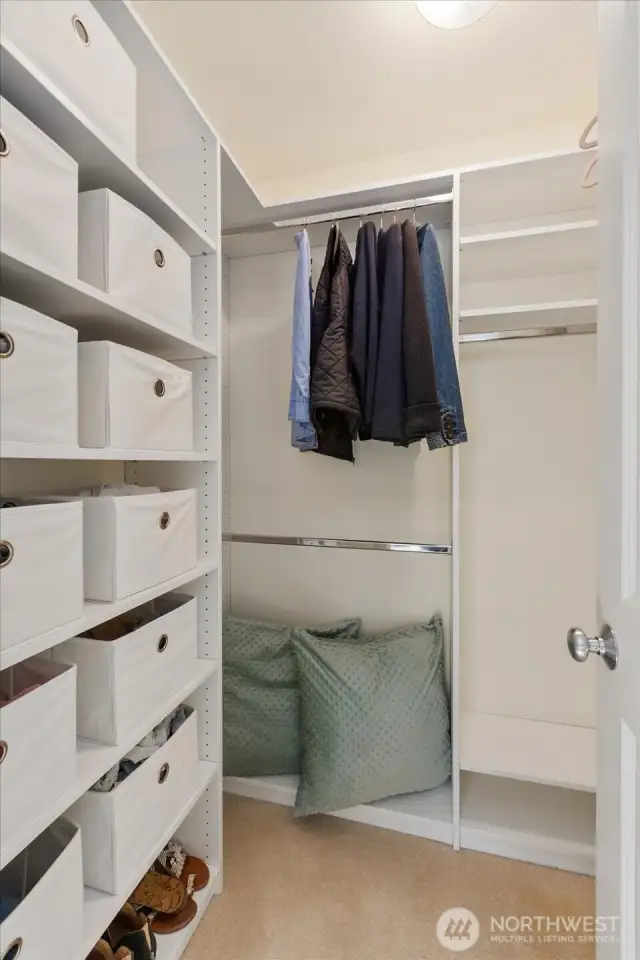 Nice walk-in closet with built-ins.