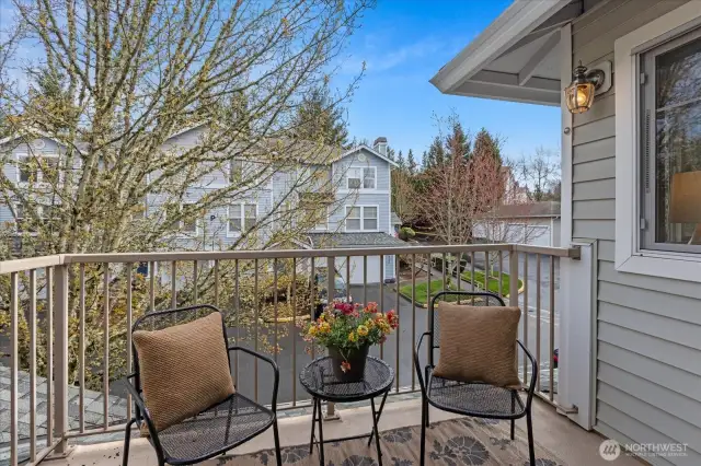 Spacious balcony is a wonderful lace to take in the outdoors.