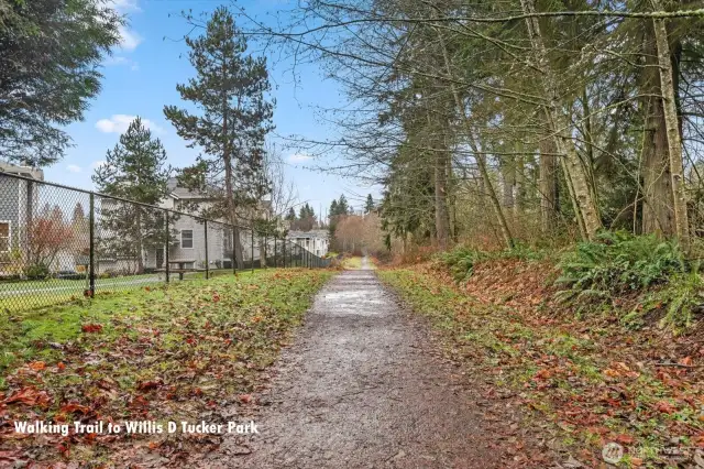 Neighborhood trails to Willis Tucker park.