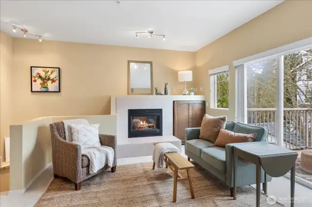 Appreciate the electric fireplace on cold/rainy days.