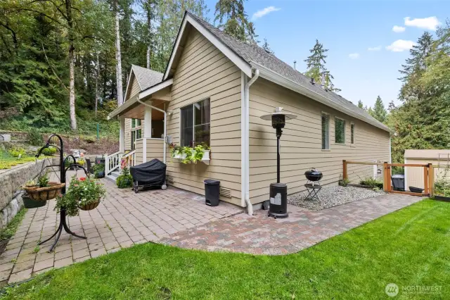 Hardscaping from front to back means you will never track in muddy feet.