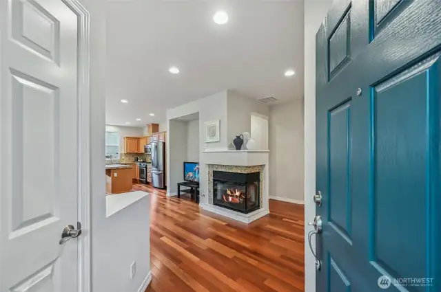 Brazilian cherry hardwood floors, new paint and an upgraded door package.