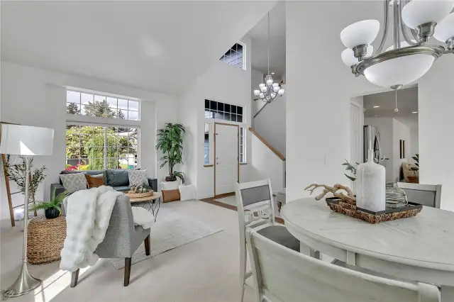 The home features updated, stylish lighting fixtures in 2022, complemented by energy-efficient LED lighting throughout, creating a modern ambiance while enhancing brightness and efficiency in every space.