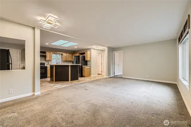 Open Living room and kitchen space