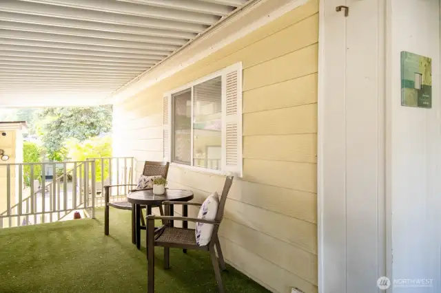 Covered Porch for enjoying the outside even on rainy days