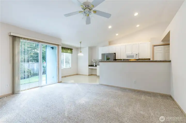 Open concept living room and kitchen