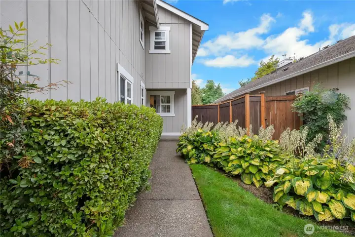Nice and private stroll to your entrance.