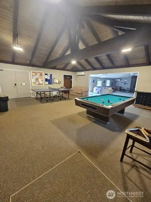 Pool table in the clubhouse