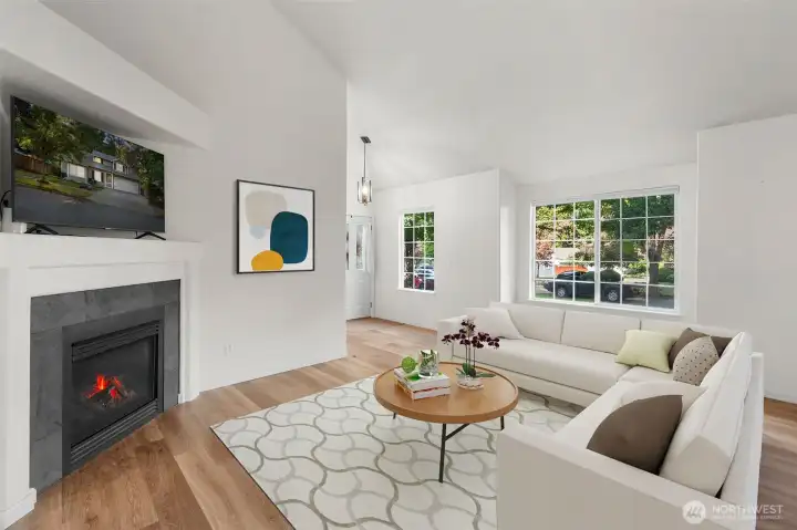 Living room is virtually staged