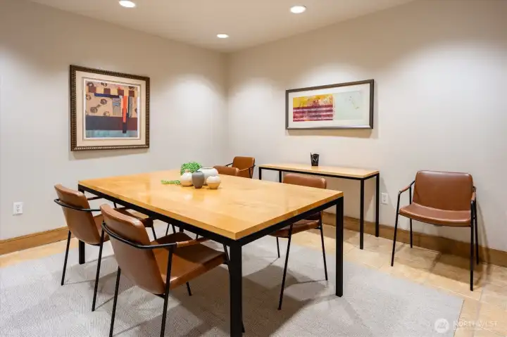 Shared amenities include this conference room.