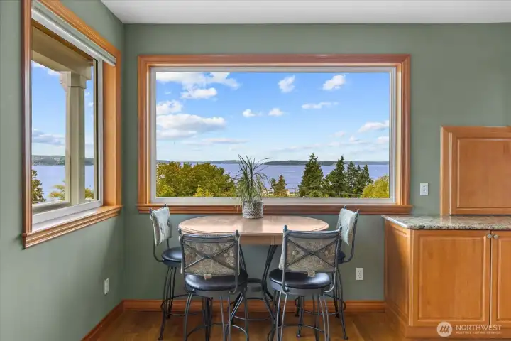 Dining Nook with a view of Mount Baker