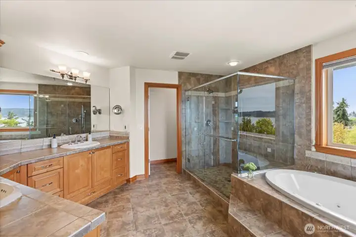Primary bath with a view