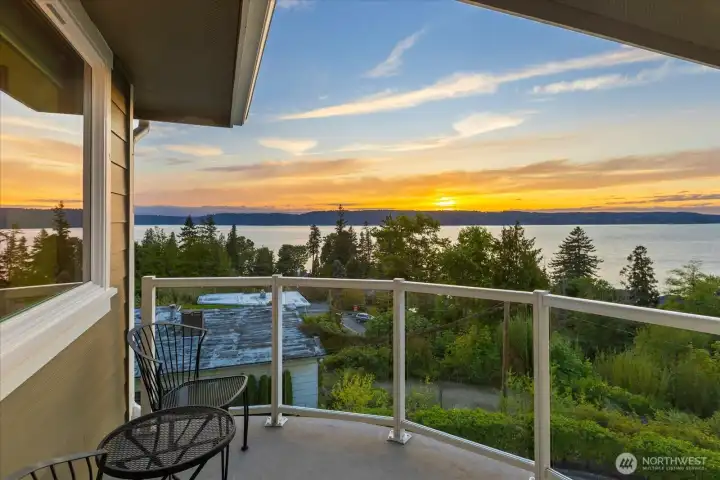 Stunning sunsets from primary balcony