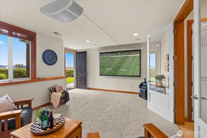 Media room with projector