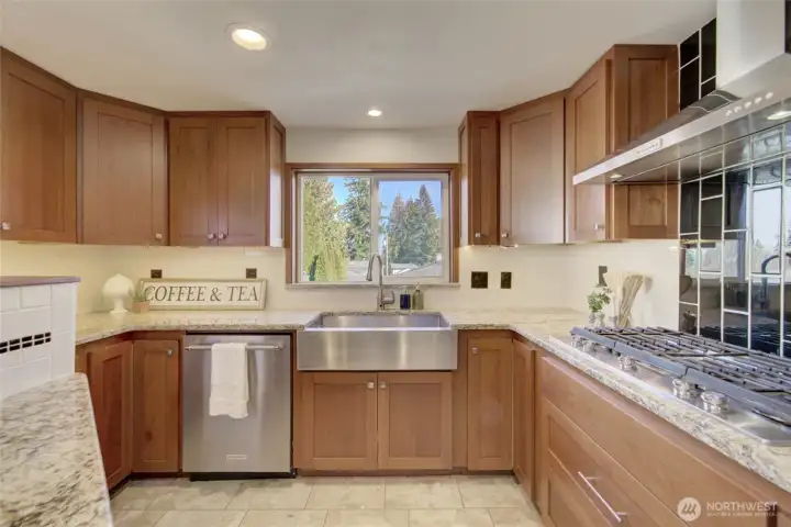 All Stainless steel appliances and peak a boo views of the mountains