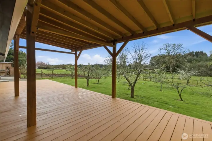 covered part of the deck perfect to BBQ and keep dry on those wet days.