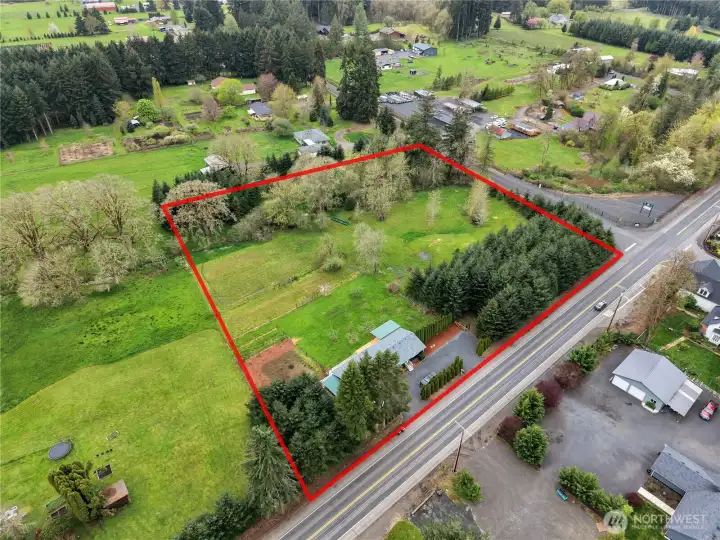 drone view and property outline