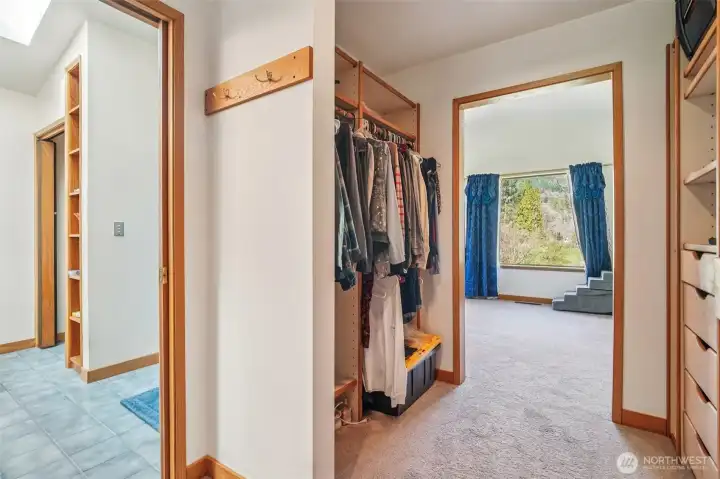 Walk-in closet with built-in storage