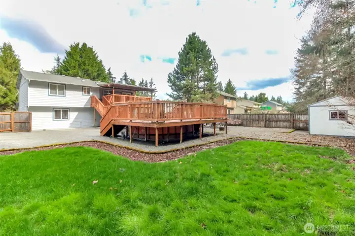 Above ground pool with deck