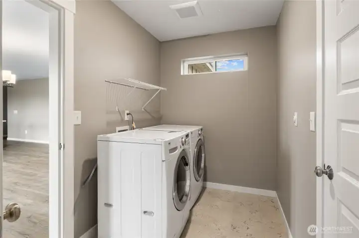 Laundry space near garage