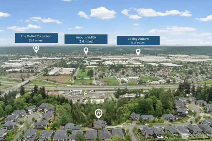 The Outlet Collection at Auburn, the Auburn YMCA, and Boeing Auburn are all within a short drive north — everyday conveniences and fitness amenities right at your doorstep.