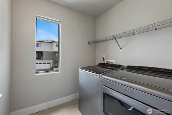 Laundry conveniently located upstairs.