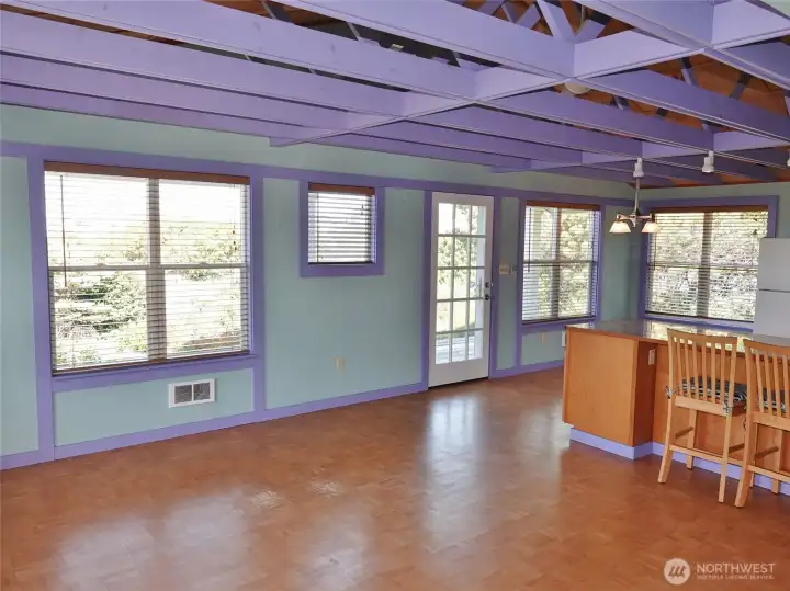 Open Great Room w/ parquet flooring.