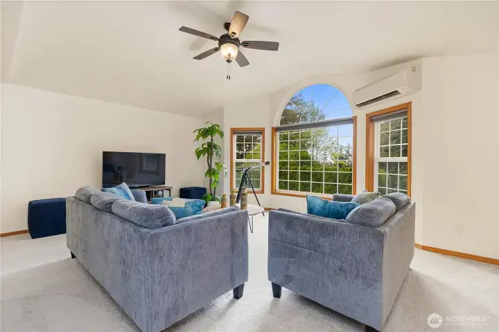 Bright, light-filled living space.