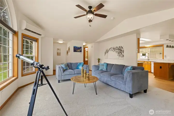 Bright, light-filled living space.