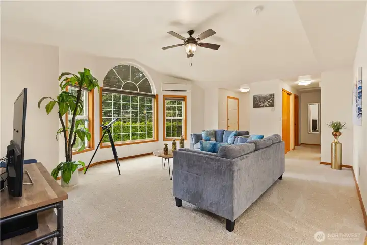 Bright, light-filled living space.