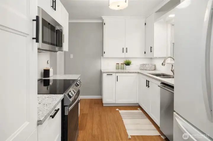 Upper cabinets preserve the charm; don't miss the under cabinet lighting! Upper cabinets preserve the charm; don't miss the under cabinet lighting!