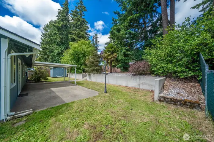 Large patio has covered and uncovered areas for your use. Large patio has covered and uncovered areas for your use.