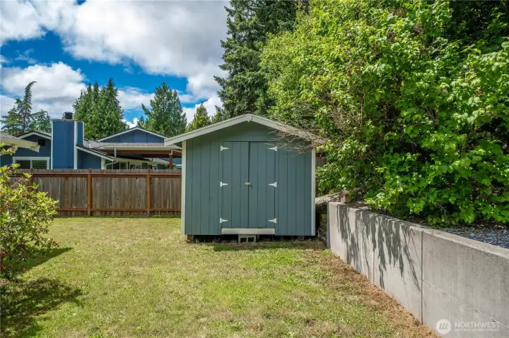 Shed for storing outdoor items. Shed for storing outdoor items.