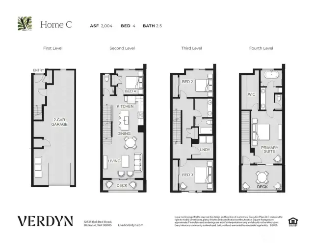 4 BR C plan. Provided for general reference. Details may vary.