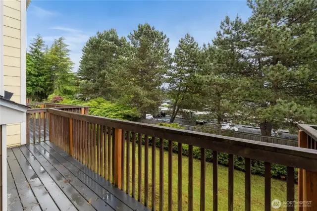 This is the large deck on the main floor of the condo.