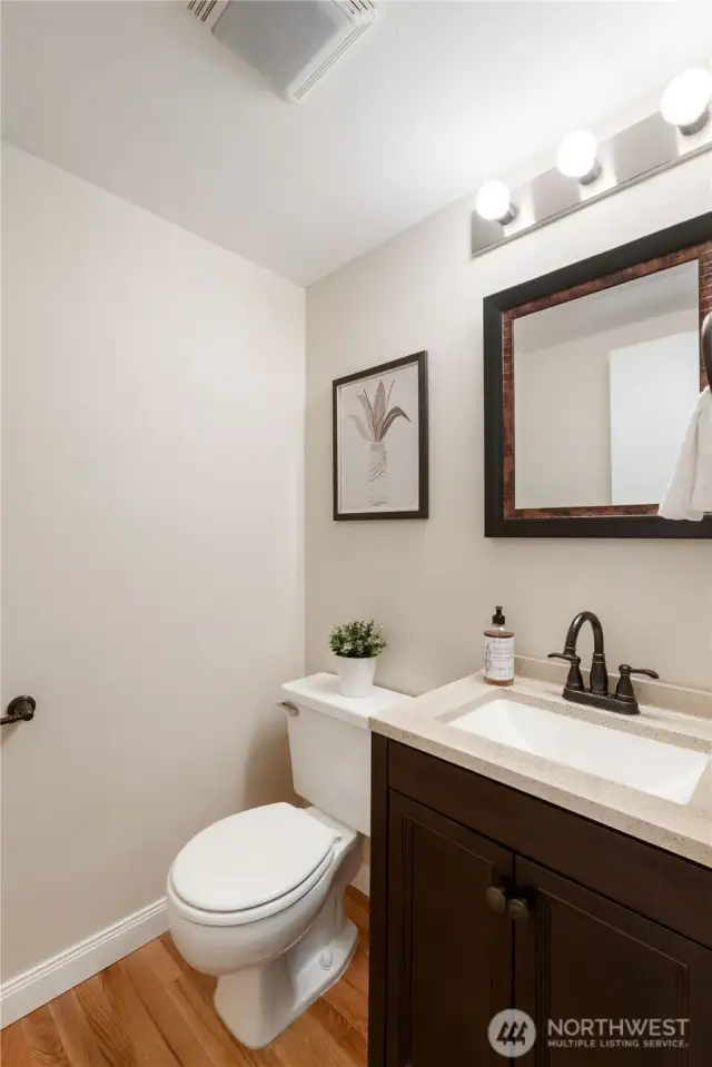 The main floor has a 1/2 bath for guests.