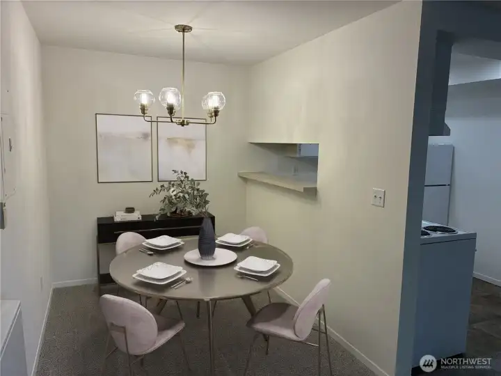 Dining room. Virtually staged.