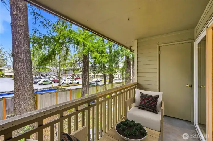 Private balcony — perfect for morning coffee or evening fresh air.  [Virtually staged photo]