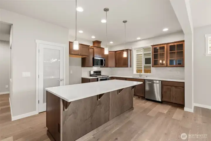 Large island and spacious pantry.